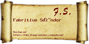 Fabritius Sándor névjegykártya